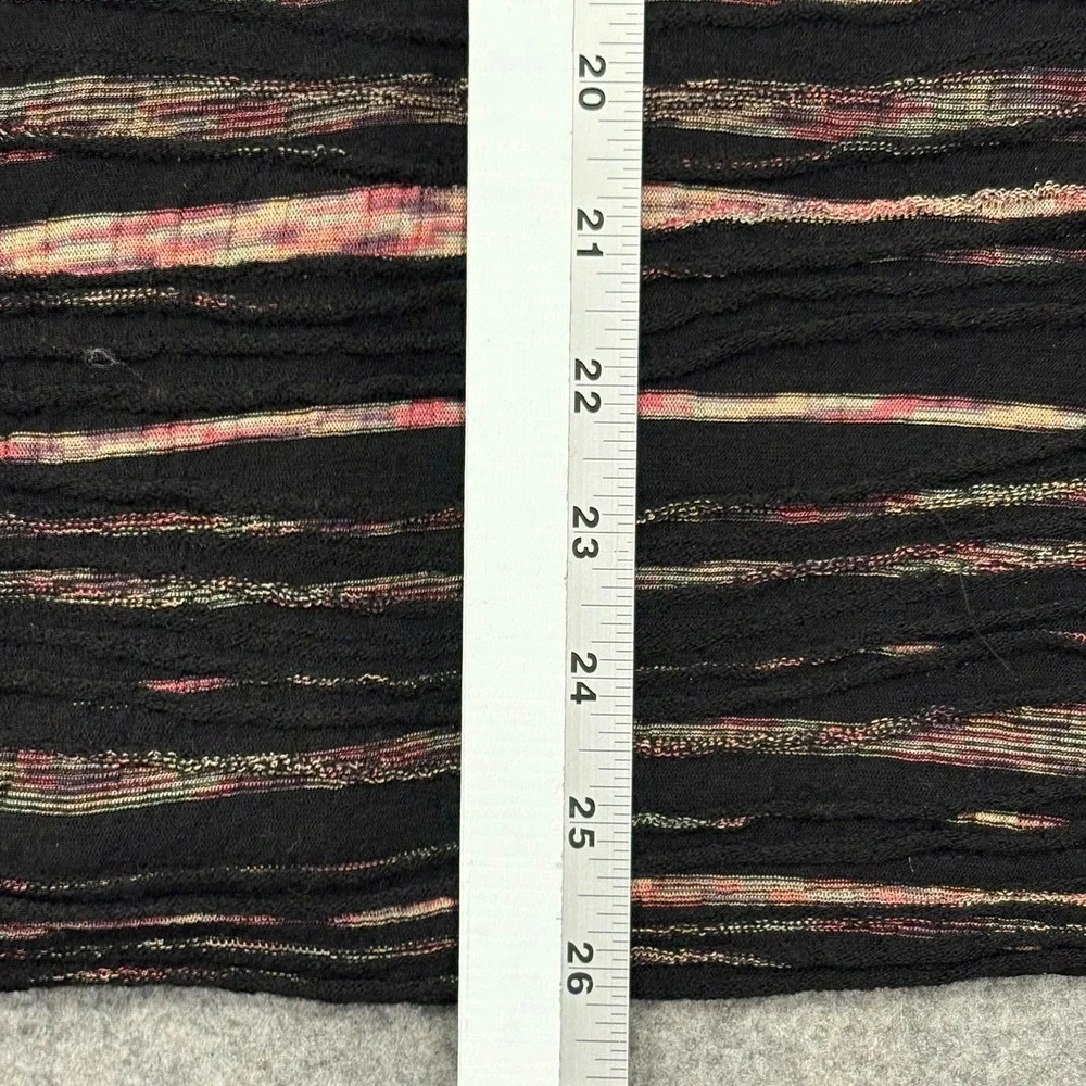 Jhane Barnes 3D Textured Knit Sweater Mens M Black Striped Crew Neck Vintage